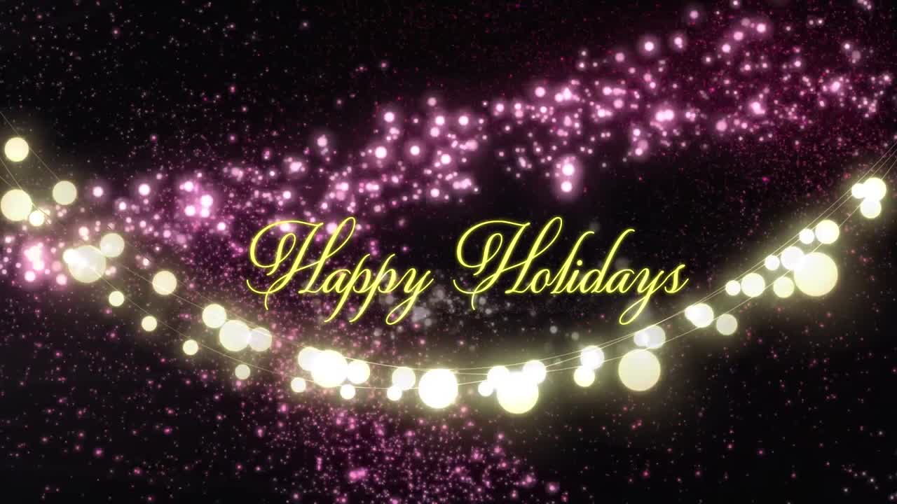 크리스마스 별 위에서 행복한 휴일 텍스트의 애니메이션