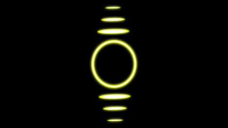 animation of glowing yellow circle with lines over black background