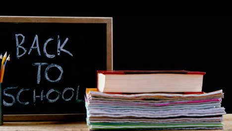 school supplies on table