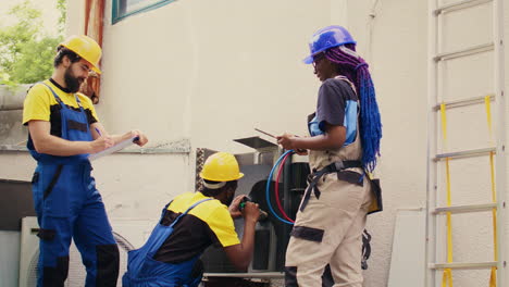 worker cleaning air conditioner coolants