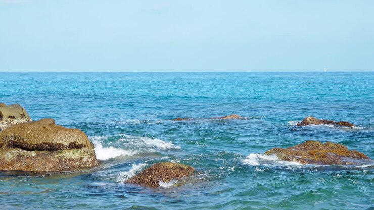 Onde del mare in una giornata di sole