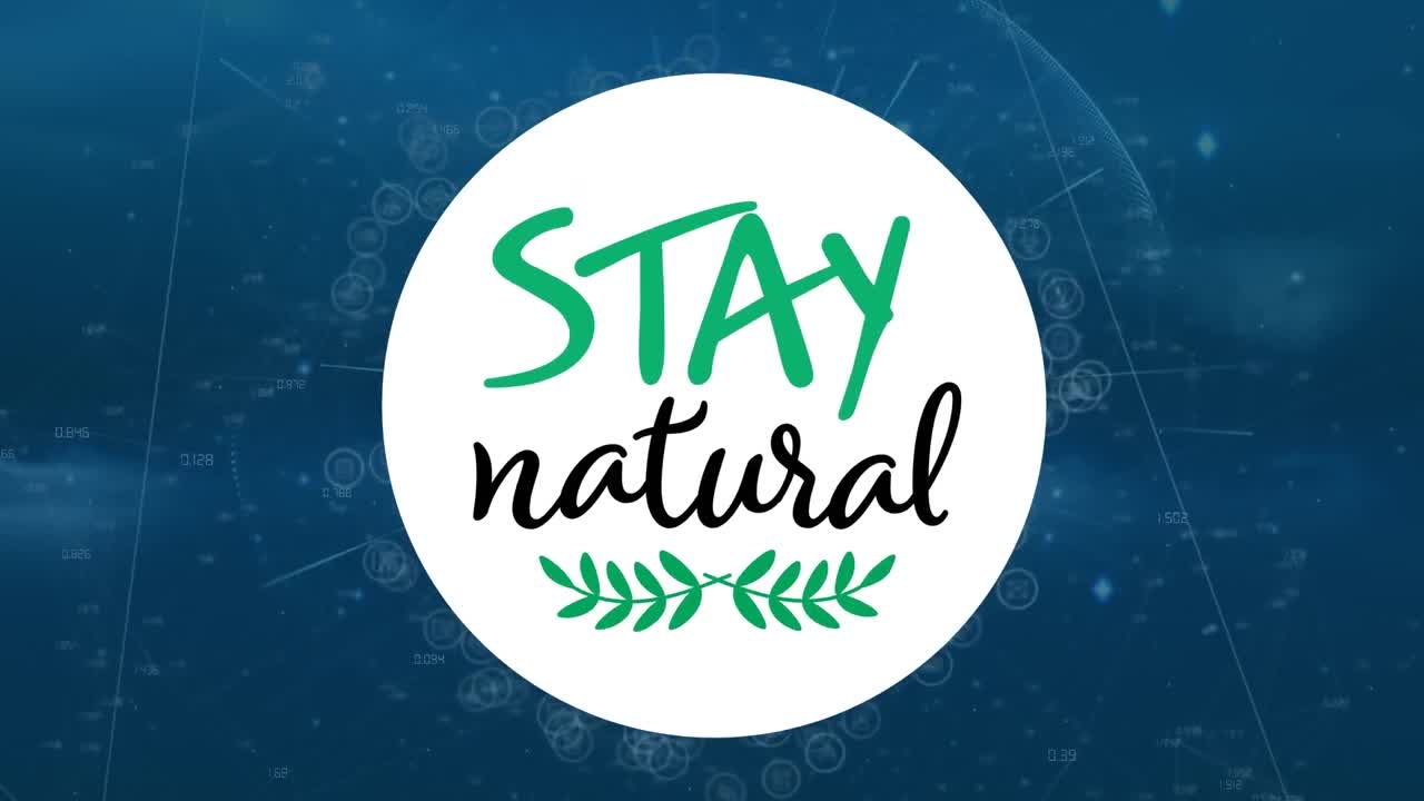 파란색 배경에 데이터 처리를 통해 자연 텍스트를 유지하는 애니메이션