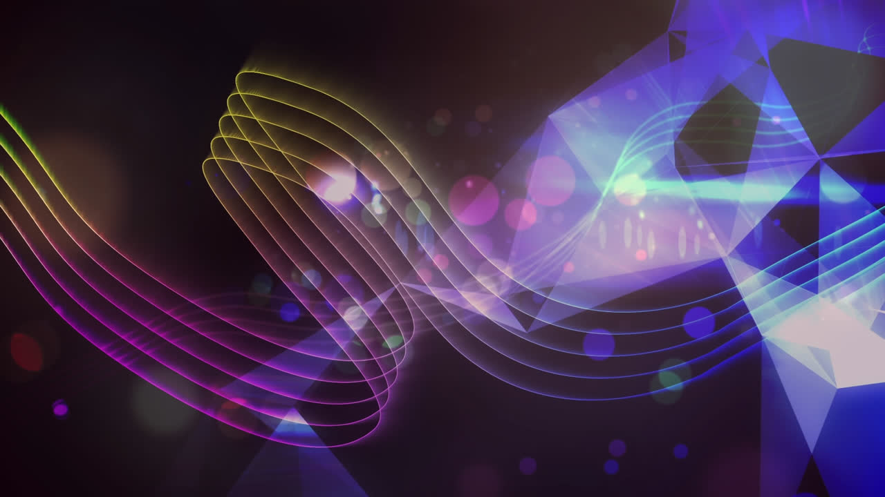 움직이는 다채로운 점과 선의 애니메이션