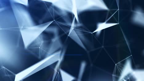 3d render azul punto de fondo abstracto y una línea de conexión para el concepto de red de datos cibernético futurista con oscuro y grano renderizado