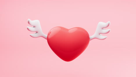 animated 3d heart with wings