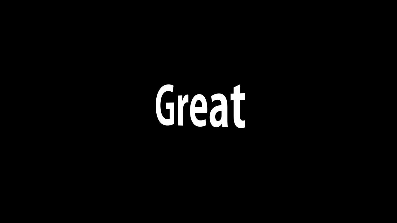 Ottima animazione di testo con messaggio per motion graphics.
