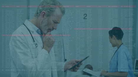 processing medical data animation, doctors reviewing patient information in hospital