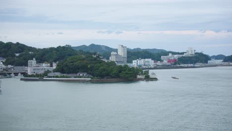 toba bay in mie prefecture, port and mikimoto pearl island in bay