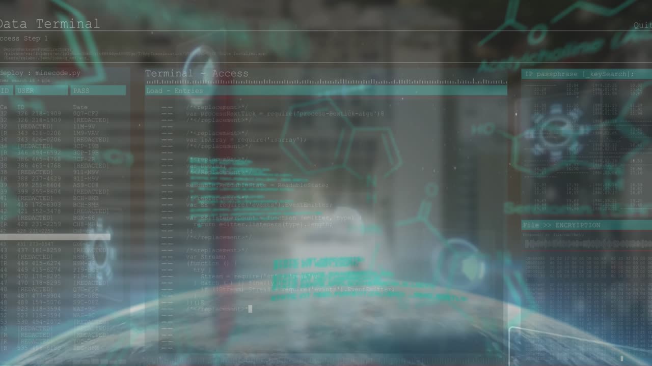 Animation of data processing over men using computer