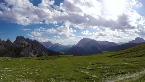 timelapse national nature park tre cime in the dolomites alps. beautiful nature of italy.