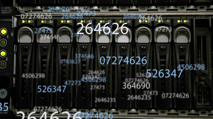 Animation of scientific data processing over server room