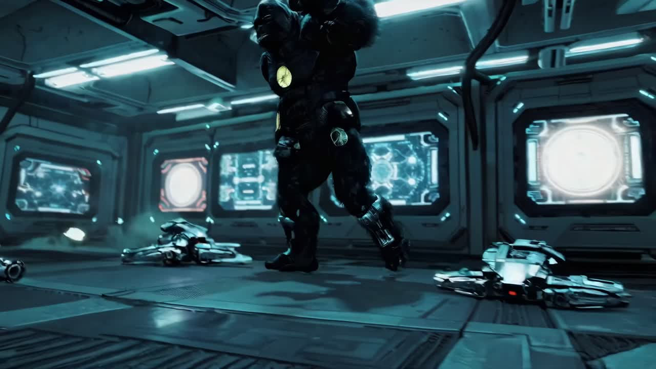 Cyber Gorilla in Futuristic Spaceship