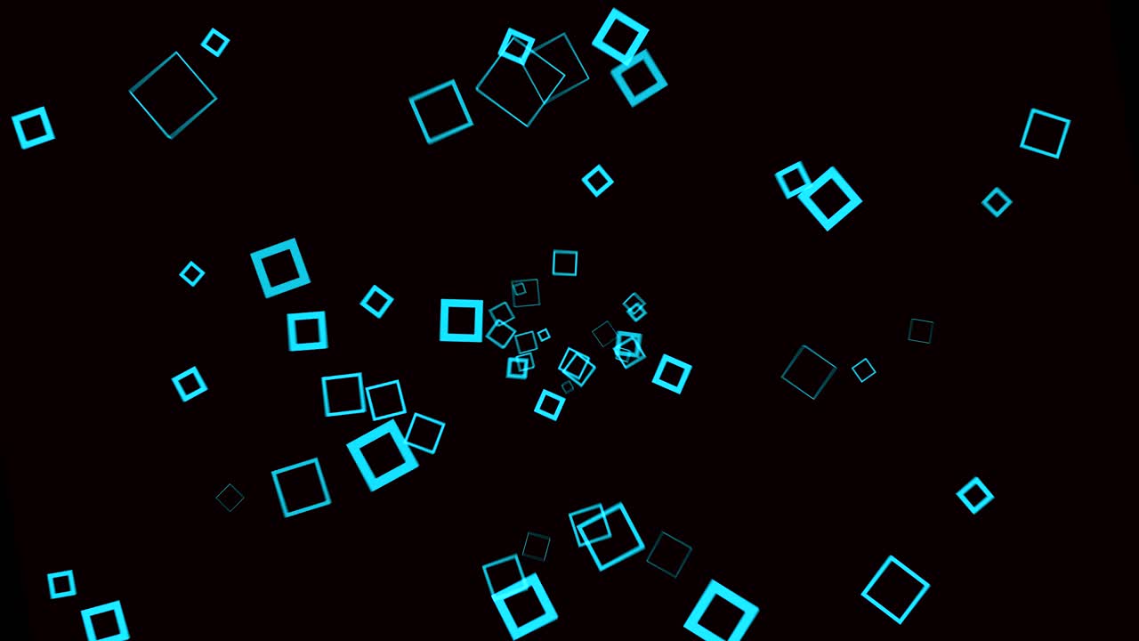 검은 바탕에 추상적인 파란 사각형