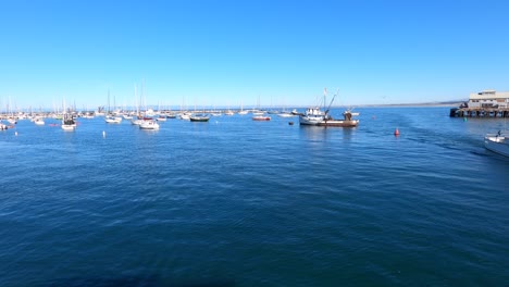 pan of monterey bay marina beautiful winter day - 4k pan