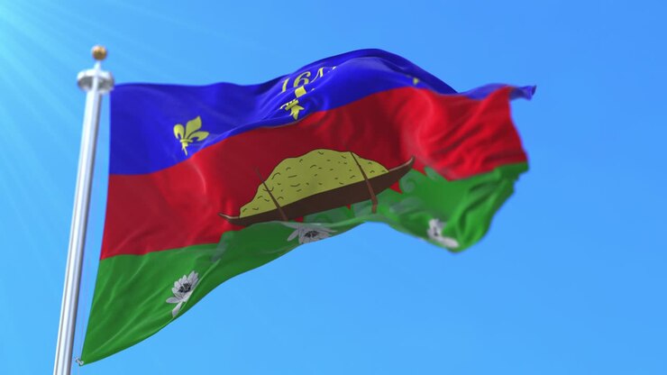 Cờ của Cayenne, thủ đô của Guiana thuộc Pháp, Lặp.