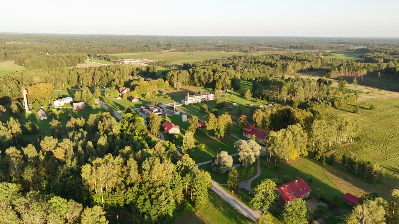 Aerial View Of The More Parish (Administrative Center) In The Rural Countryside Of Sigulda, Latvia.
