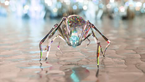 araña de diamante brillante
