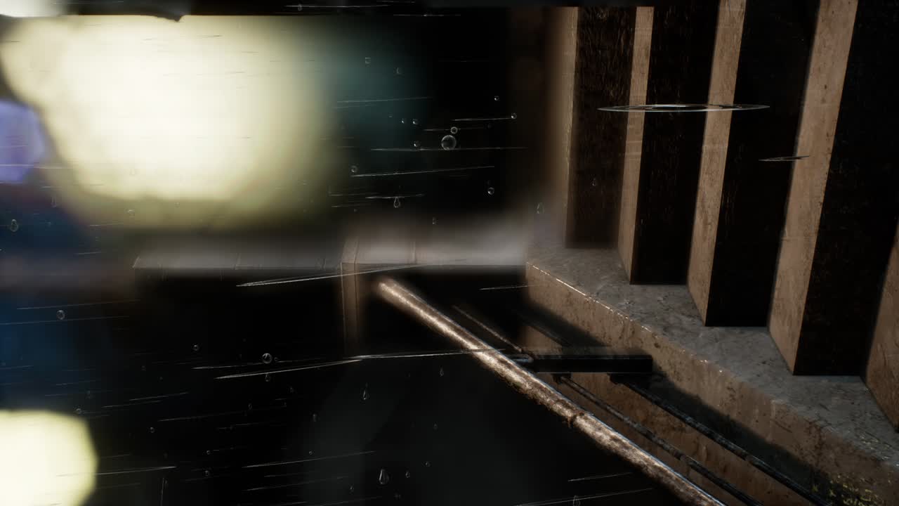 escena urbana en una noche lluviosa