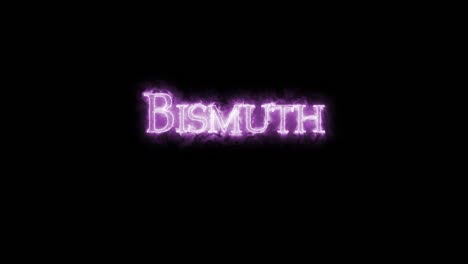 bismuth, chemical element, written with fire. loop