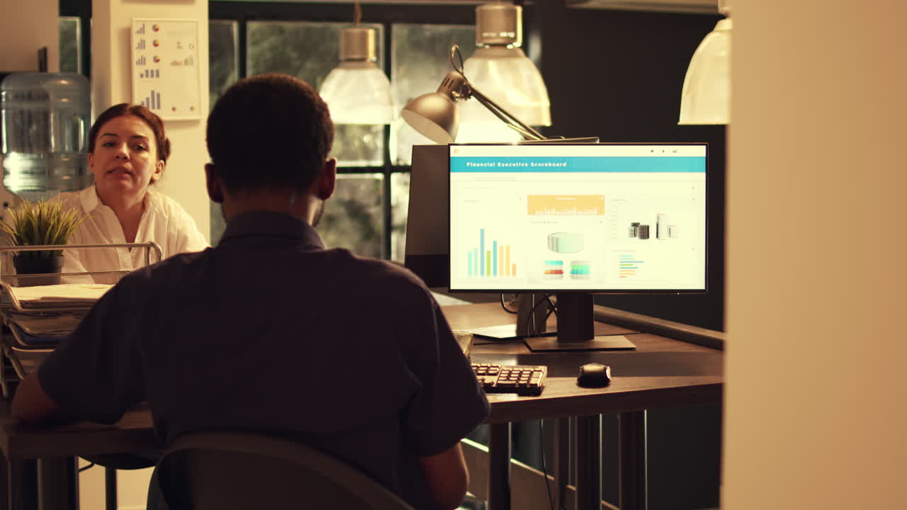 Corporate employee working with executive sales