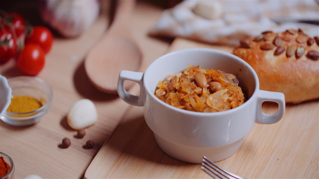 guiso de repollo y frijoles