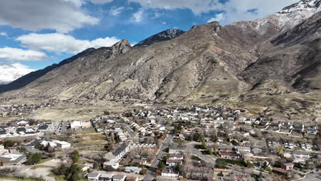 provo utah winter aerial cityscape