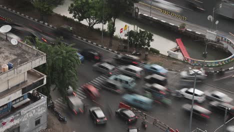 timelapse del tráfico por carretera en yakarta