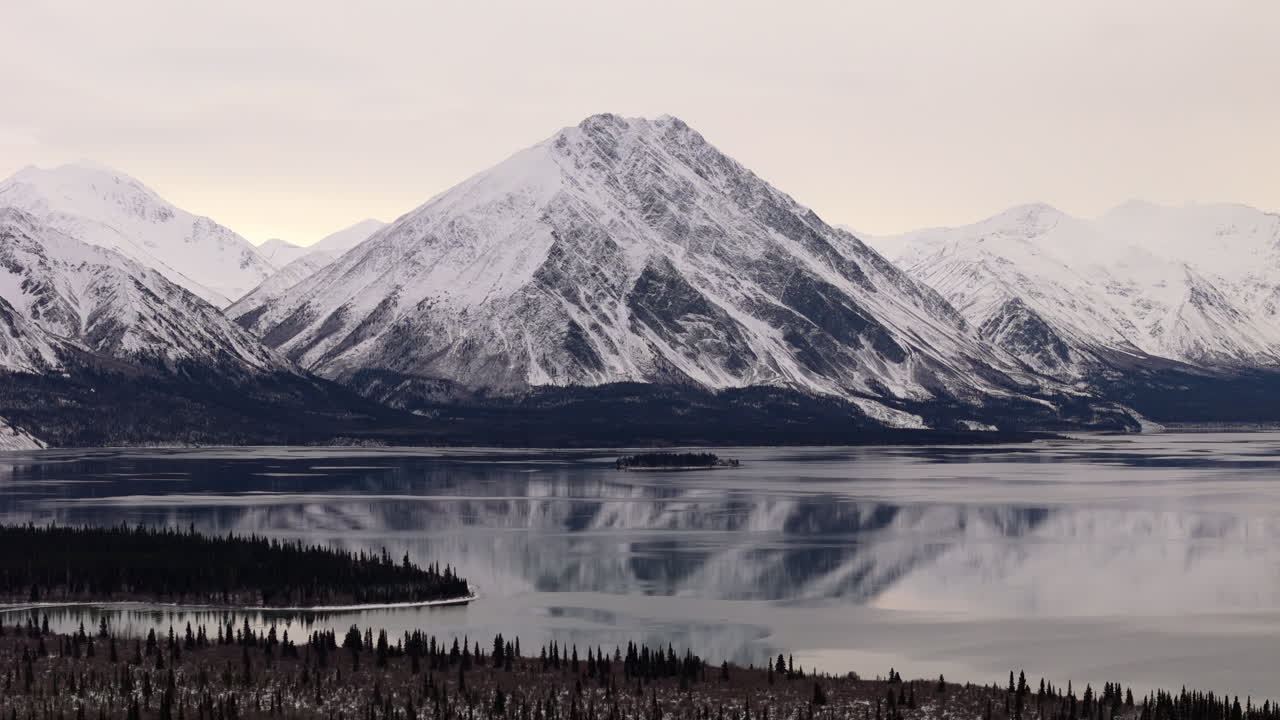 Kathleen Lake Within Kluane National Park And Reserve In Yukon, Canada. Aerial Drone Shot