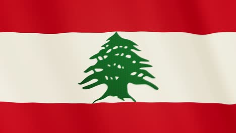 lebanon flag waving animation. full screen. symbol of the country