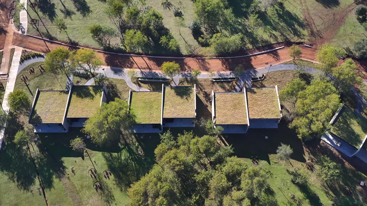 Eco-friendly cabins nestled in lush natural surroundings, offering a peaceful retreat immersed in nature