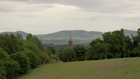 a church tower in the countryside