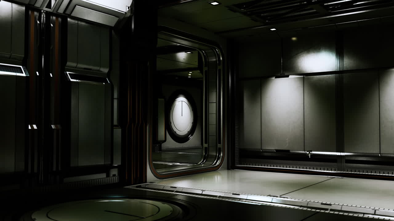 canales metálicos de ciencia ficción en naves espaciales