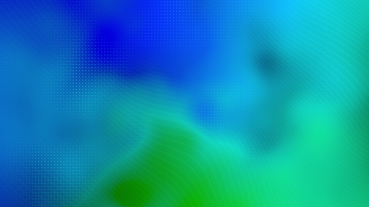 4K Futuristic Abstract Color Gradient Background. Flowing motion with dot grid and lines