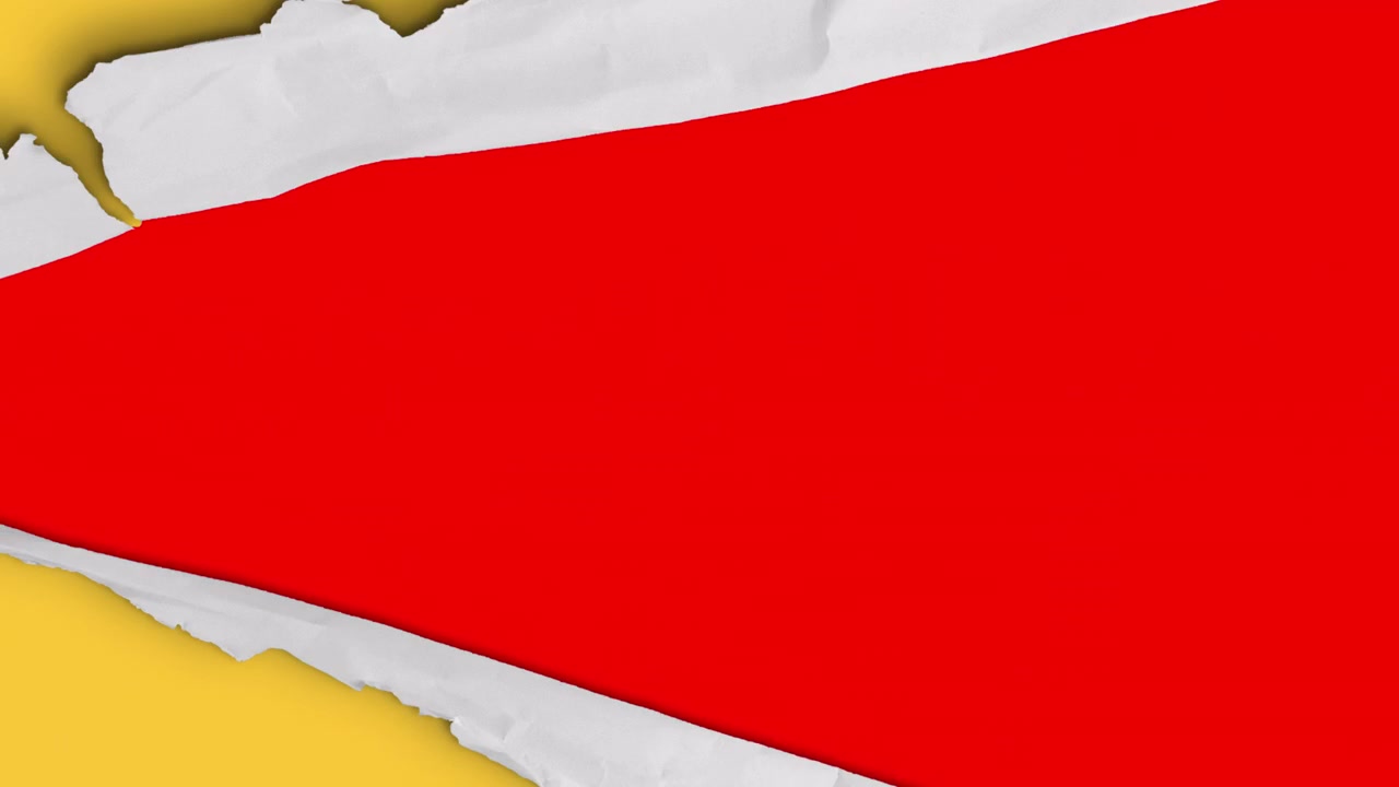 Yellow Paper Tearing Reveal with Red Background