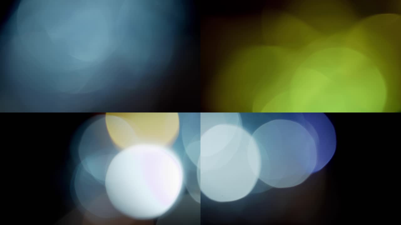la luz multicolor filtra imágenes de 4k sobre fondo negro, vídeo estilizado, transiciones, efecto bokeh