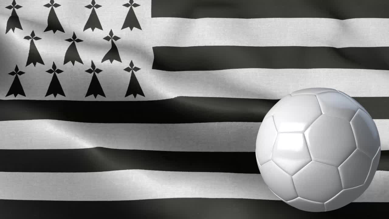 브리튼의 발과 축구공 - 브리튼 발 높은 세부 사항 - 국가 발 브리튼 파동 패턴 루프 가능한 요소 - 직물 질감과 끝없는 루프 - 축구공과 발