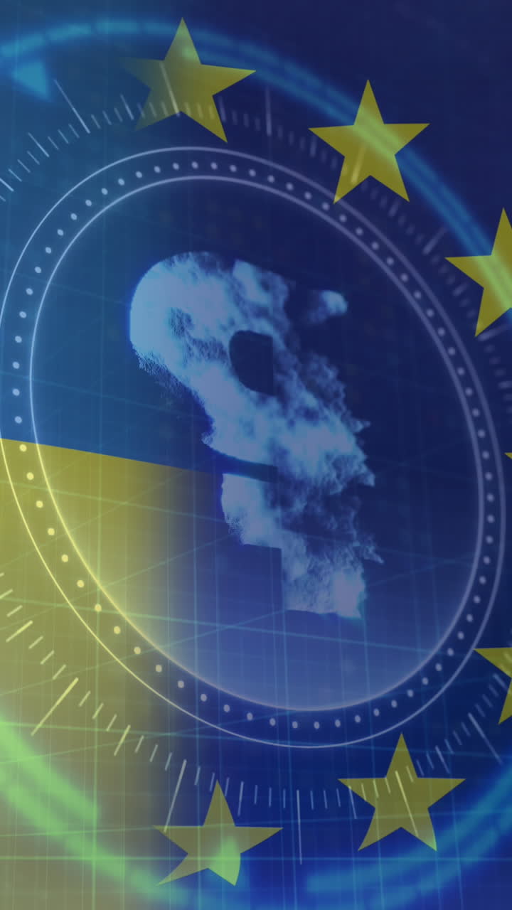 우크라이나와 eu  ⁇ 발 위의 스캔 범위의 애니메이션