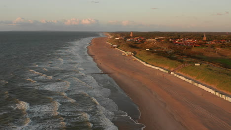 the beach of domburg during a summer sunset