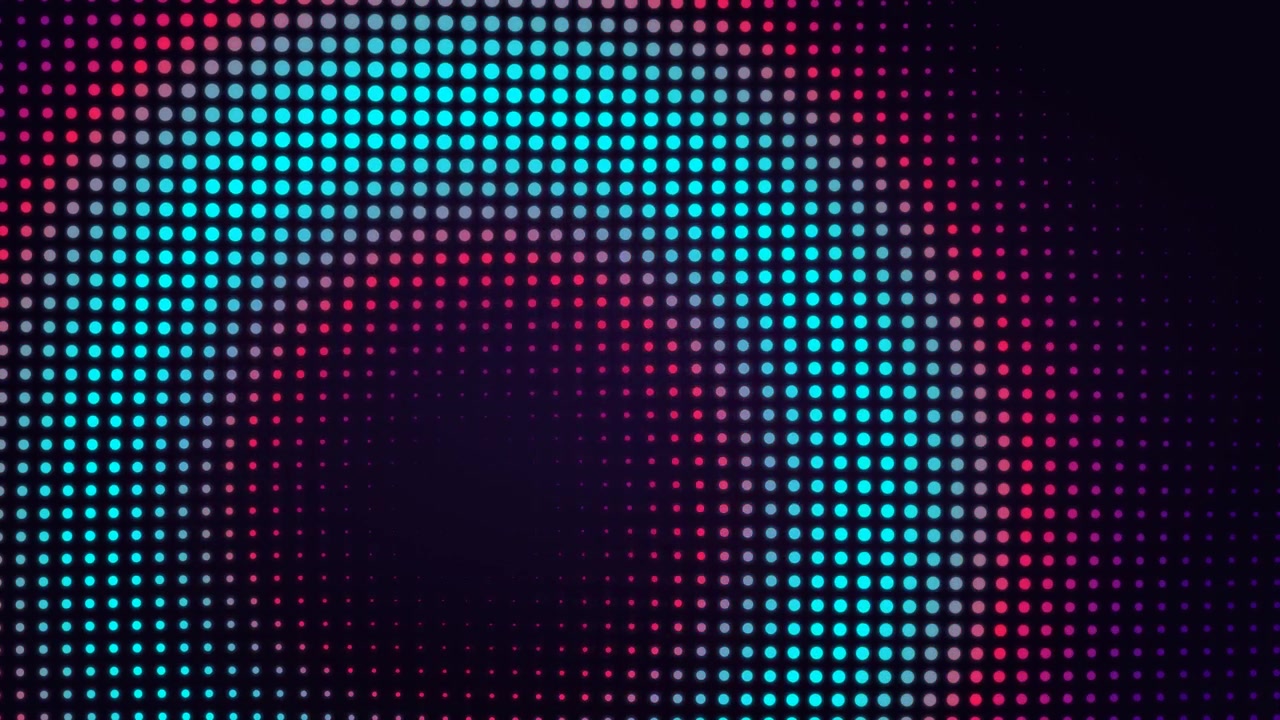 Sfondo animato astratto con cerchi al neon pulsanti