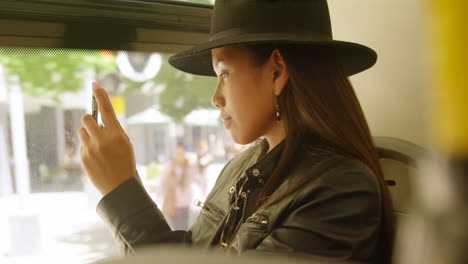 teenage girl taking photo with mobile phone 4k