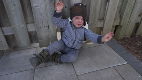 toddler boy having a temper tantrum