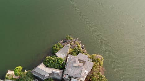 village and lake in shuanglang, yunnan, china.
