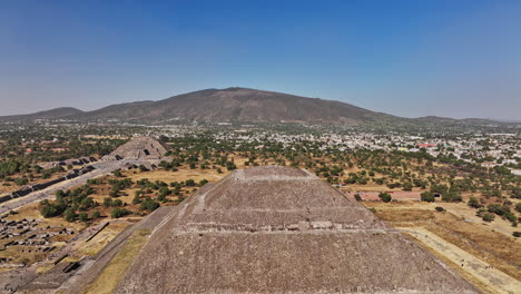 teotihuacan mexico aerial v1 establishing shot fly around spectacular pyramid of the sun capturing details of the stone structure in ancient mesoamerican city - shot with mavic 3 cine - december 2021