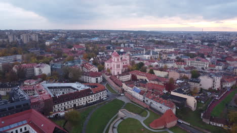 vilnius cityscape on cloudy day, lithuania