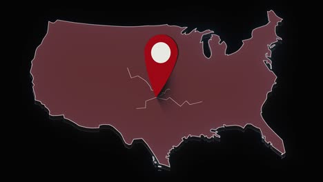 Rote-Pin-Markierung-Färbt-Karte-Der-Vereinigten-Staaten-Von-Amerika-Rot