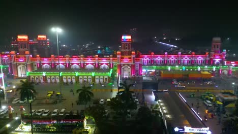 aerial view of 1090 chauraha gomti nagar, dr ambedkar dwar, lucknow metro and lucknow charbagh railway station and lucknow city