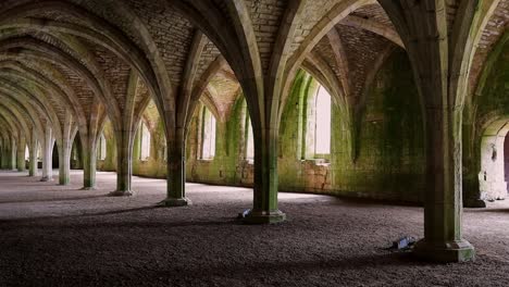 footage of the ruined cistercian monastery, fountains abby in north yorkshire uk