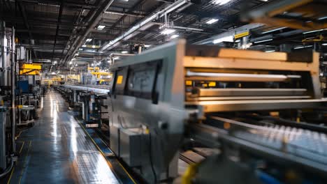 modern industrial facility with automated machinery operating at night