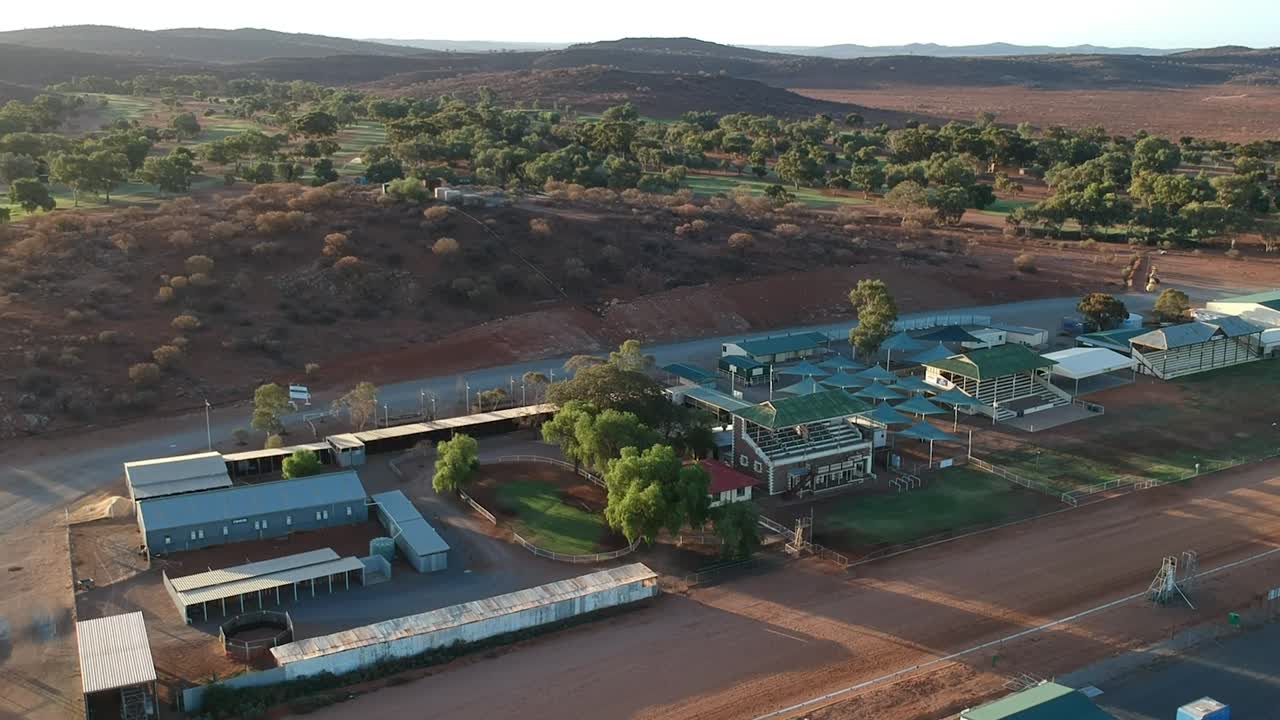 Dirt horse racing track in outback Australia