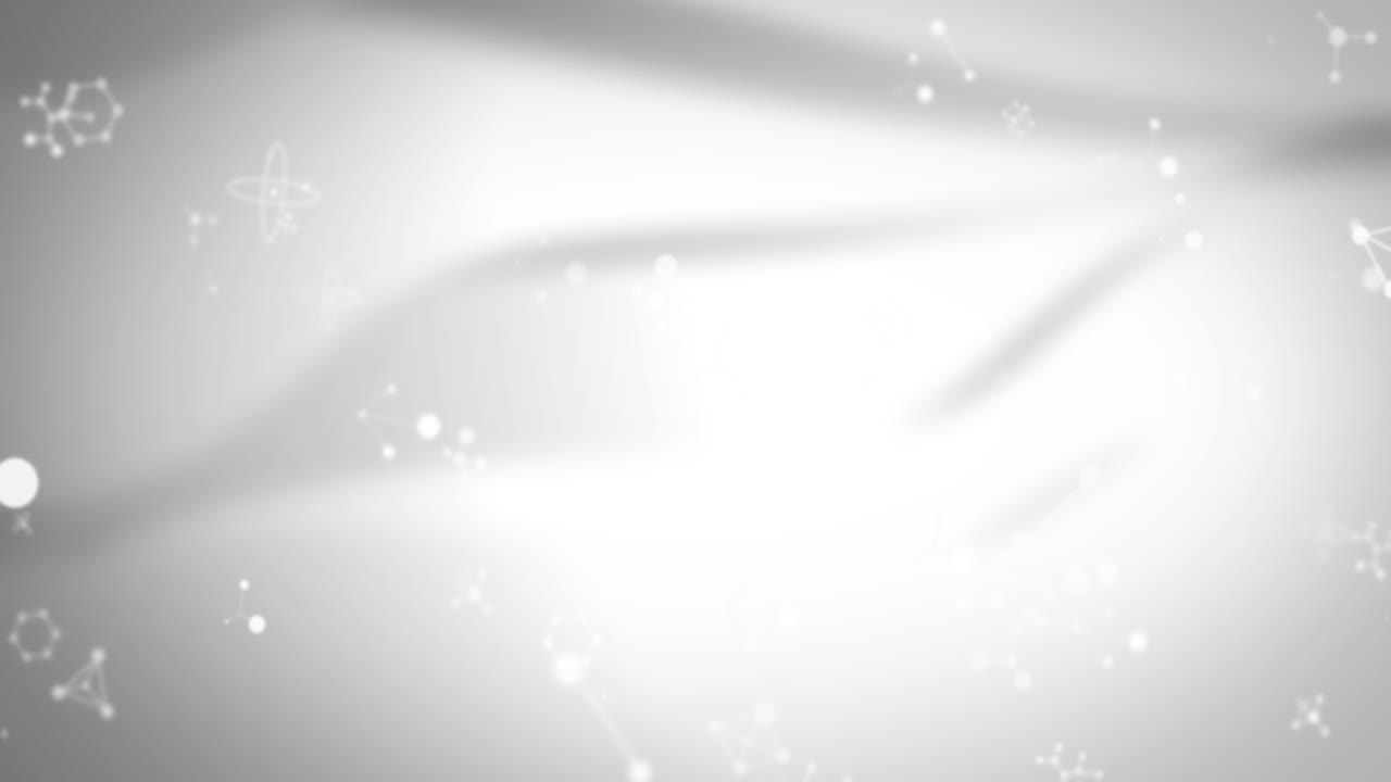 회색 배경에서 움직이는 분자의 애니메이션